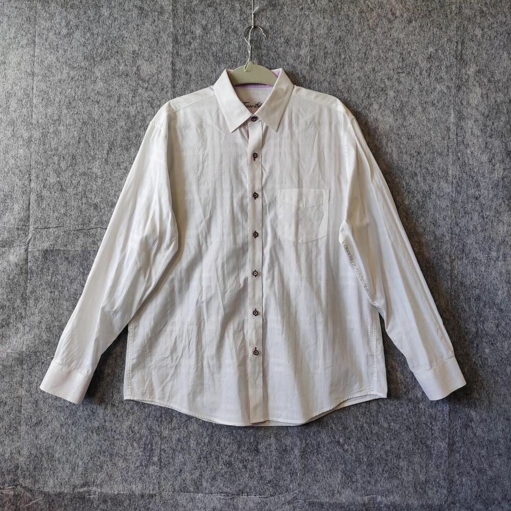 Minimalist Tasso Elba Office Business Casual Classic Button Down Dress Shirt